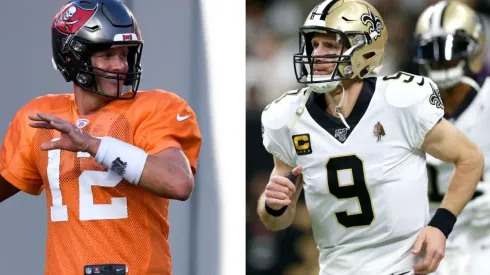 Tom Brady and Drew Brees will face off on Sunday. (Getty)