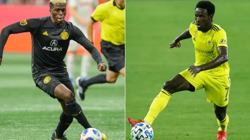 Columbus Crew vs Nashville SC: Gyasi Zardes of Columbus Crew (left) and Abu Danladi of Nashville (Getty).