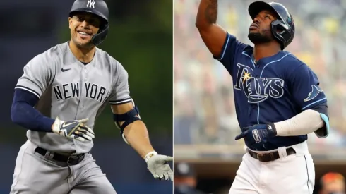 Giancarlo Stanton (left) & Randy Arozarena. (Getty)