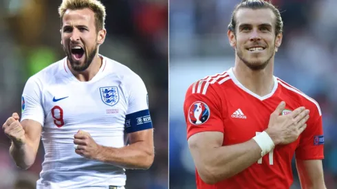 Harry Kane of England (left) and Wales' Gareth Bale (right). (Getty)