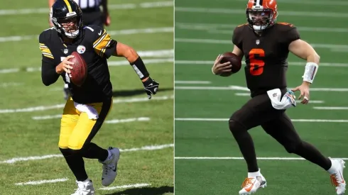 Ben Roethlisberger (left) and Baker Mayfield. (Getty)