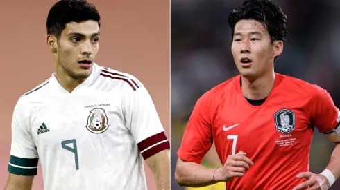 Mexico's Raúl Jiménez (left) and South Korea's Son Heung-min (Getty).