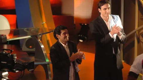 Manu Ginóbili and Diego Maradona. (Getty)