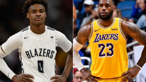 Bronny James (left) & LeBron James. (Getty)