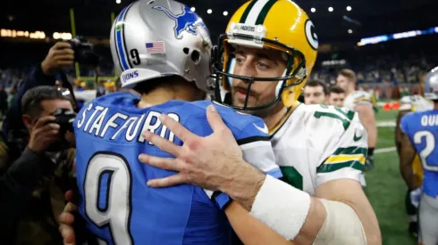 Matthew Stafford & Aaron Rodgers. (Getty)