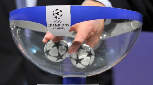 Gianni Infantino, UEFA General Secretary, draws a ball during the UEFA Champions League qualifying round draw. (Getty)