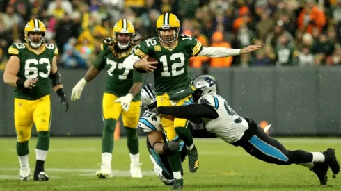 Aaron Rodgers vs the Panthers. (Getty)