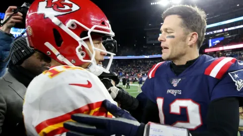 Patrick Mahomes and Tom Brady. (Getty)