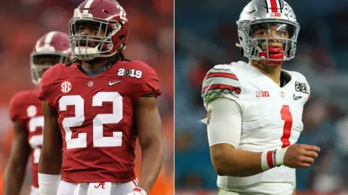 Najee Harris (left) of the Alabama Crimson Tide and Justin Fields (right) of the Ohio State. (Getty)