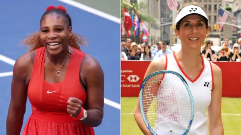 Serena Williams (left) and Monica Seles (right). (Getty)