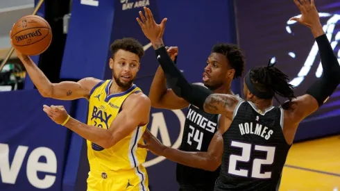 Stephen Curry vs. the Kings. (Getty)