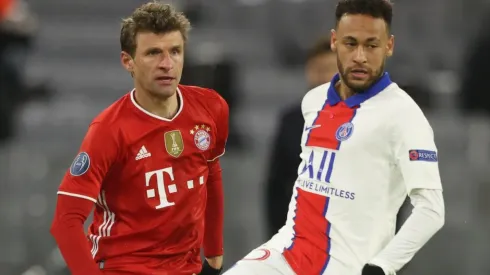 Thomas Müller of Bayern and Neymar of PSG (Getty).