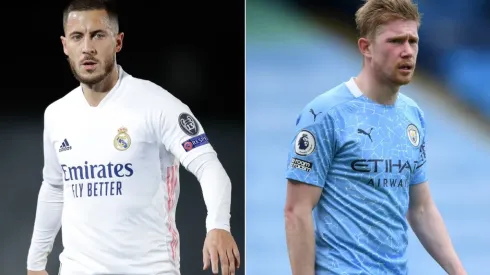 Eden Hazard (left) of Real Madrid and Kevin De Bruyne (right) of Manchester City. (Getty)