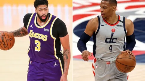Anthony Davis (left) & Russell Westbrook. (Getty)