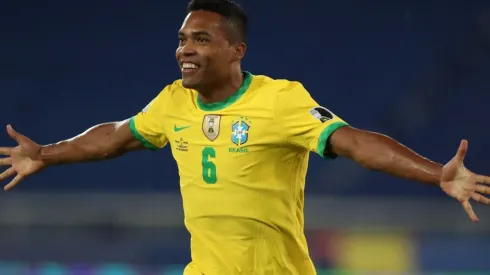 Alex Sandro gave Brazil the lead over Peru in the first half (Gett).