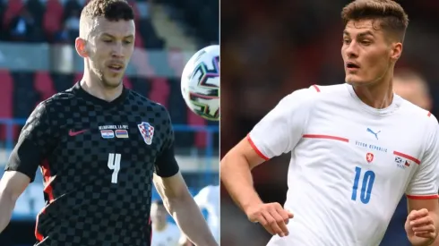 Ivan Perisic of Croatia (left) and Patrik Schick of the Czech Republic (right). (Getty)