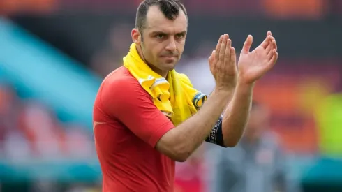 Goran Pandev of Macedonia applauds the fans. (Getty)