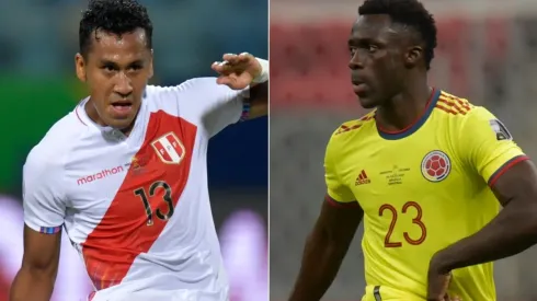 Renato Tapia of Peru (left) and Davinson Sánchez of Colombia (Getty).