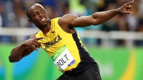Usain Bolt of Jamaica celebrates winning the Men's 200m Final on Day 13 of the Rio 2016 Olympic Games at the Olympic Stadium (Getty).