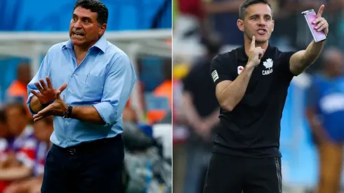 Costa Rica manager Luis Fernando Suarez (left) and Canada coach John Herdman. (Getty)