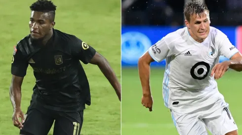 Jose Cifuentes of LAFC (left) and Robin Lod of Minnesota United. (Getty)
