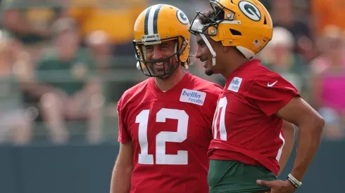 Aaron Rodgers & Jordan Love. (Getty)