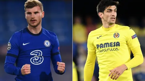 Chelsea's Timo Werner and Villarreal's Gerard Moreno (Getty).