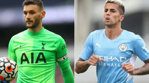 Hugo Lloris of Tottenham (left) and Joao Cancelo of Manchester City (right). (Getty)