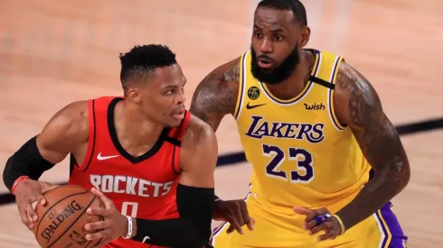 Russell Westbrook & LeBron James. (Getty)