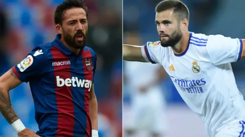 Jose Luis Morales of Levante (left) and Nacho Fernandez of Real Madrid. (Getty)