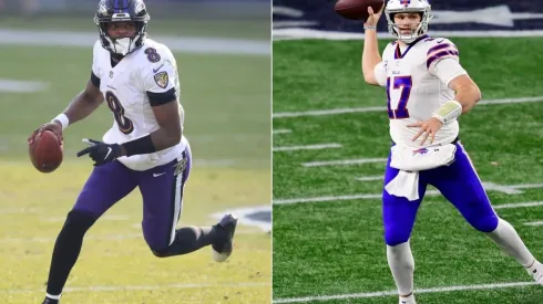 Lamar Jackson (left) & Josh Allen. (Getty)