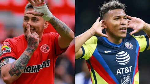 Rubens Sambueza of Toluca (left) and Roger Martinez of America (right). (Getty)