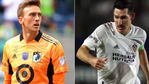 Tyler Miller of Minnesota United (left) and Sacha Kljestan of LA Galaxy (right)