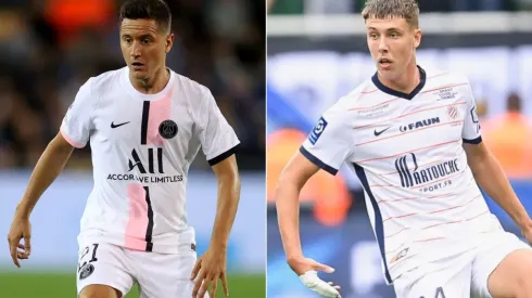 Ander Herrera of PSG (left) and Maxime Esteve of Montpellier (right)