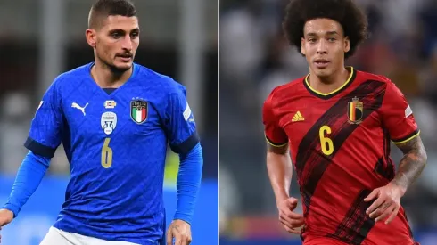 Marco Verratti of Italy (left) and Axel Witsel of Belgium (right)