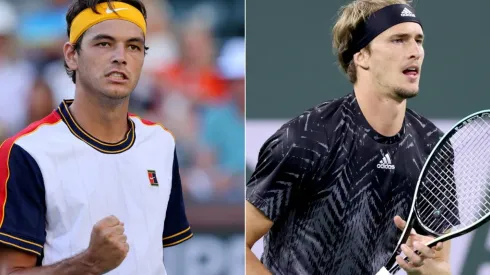 Taylor Fritz of the United States (left) and Alexander Zverev of Germany (right)