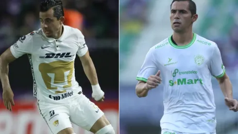 Alan Mozo of Pumas (right) and Paul Aguilar of Juarez (right)