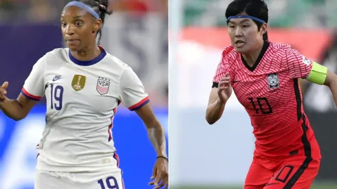 Ji So-Yun of South Korea (left) and Crystal Dunn of the United States (right)