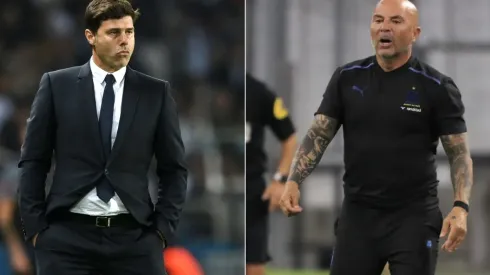 Mauricio Pochettino of PSG (left) and Jorge Sampaoli of Marseille (right)