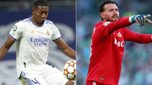 David Alaba of Real Madrid (left) and Stole Dimitrievski of Rayo Vallecano (right)