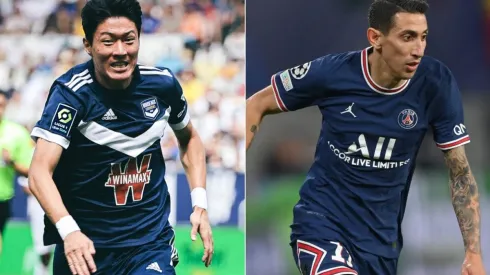 Hwang Ui-jo of Bordeaux (left) and Ángel Di María of PSG (right)