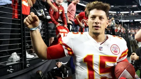 Patrick Mahomes of Chiefs at the game vs Las Vegas Raiders