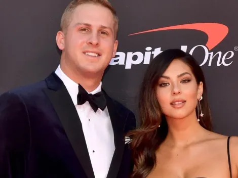 Jared Goff’s girlfriend Christen Harper reacts to Lions first win