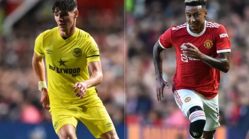 Maxwell Haygarth of Brentford (left) and Jesse Lingard of Man U