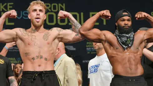 Jake Paul (left) and Tyron Woodley (right)