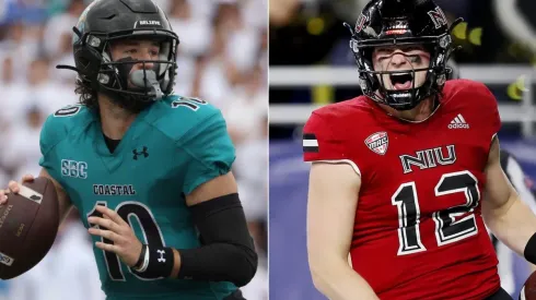 Grayson McCall of the Coastal Carolina (left) and Rocky Lombardi of the Northern Illinois (righ)