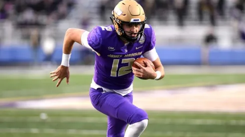 Quarterback Cole Johnson of James Madison Dukes