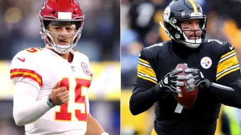 Quarterback Patrick Mahomes of Chiefs (left) and Quarterback Ben Roethlisberger of Steelers