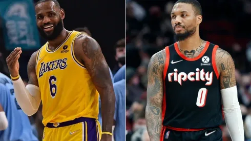LeBron James of the Los Angeles Lakers (left) and Damian Lillard of the Portland Trail Blazers (right)