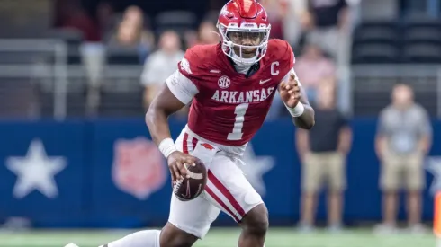 Arkansas Razorbacks quarterback KJ Jefferson.